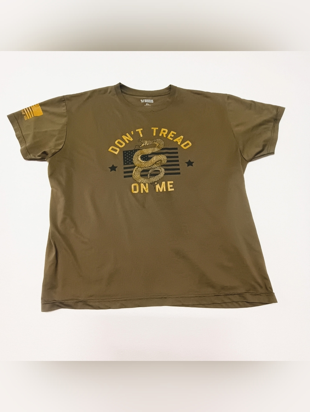 Rags Of Honor Men's Size XL Olive Green Graphic Tee - Don't Tread On Me